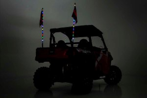 LED Whip Lights (2) - Rough Country - 4' Long - Multi-Color
